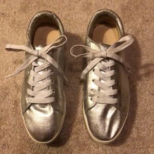 Silver metallic sneakers